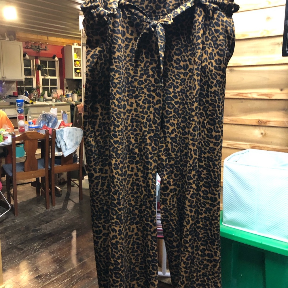 Leopard Print wide leg pants